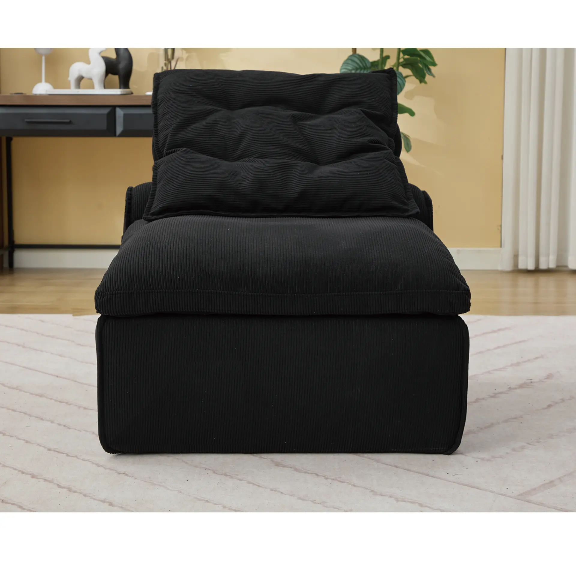 Modular Soft Corduroy DIY Sofa with Neck and Lumbar Pillows for Reading Nook - Image 9
