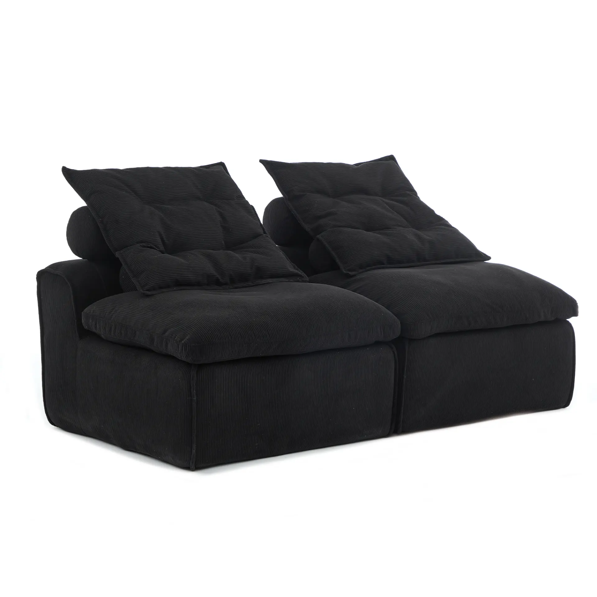 Modular Soft Corduroy DIY Sofa with Neck and Lumbar Pillows for Reading Nook - Image 15