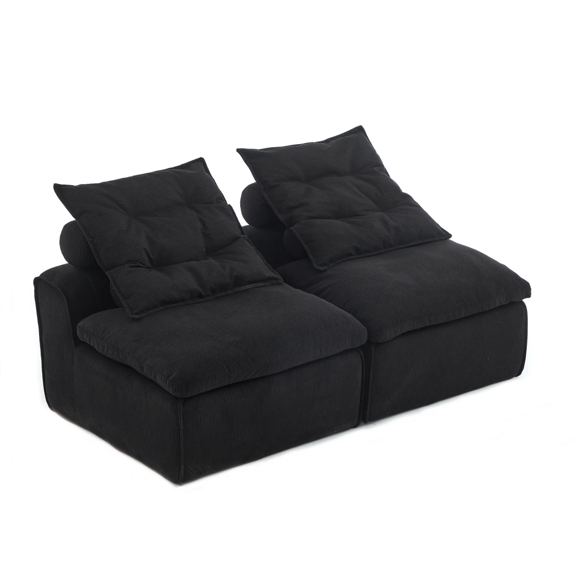 Modular Soft Corduroy DIY Sofa with Neck and Lumbar Pillows for Reading Nook - Image 16