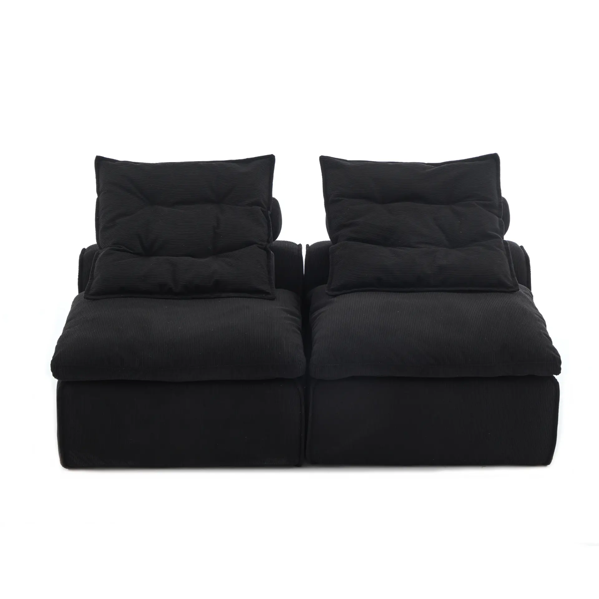 Modular Soft Corduroy DIY Sofa with Neck and Lumbar Pillows for Reading Nook - Image 17