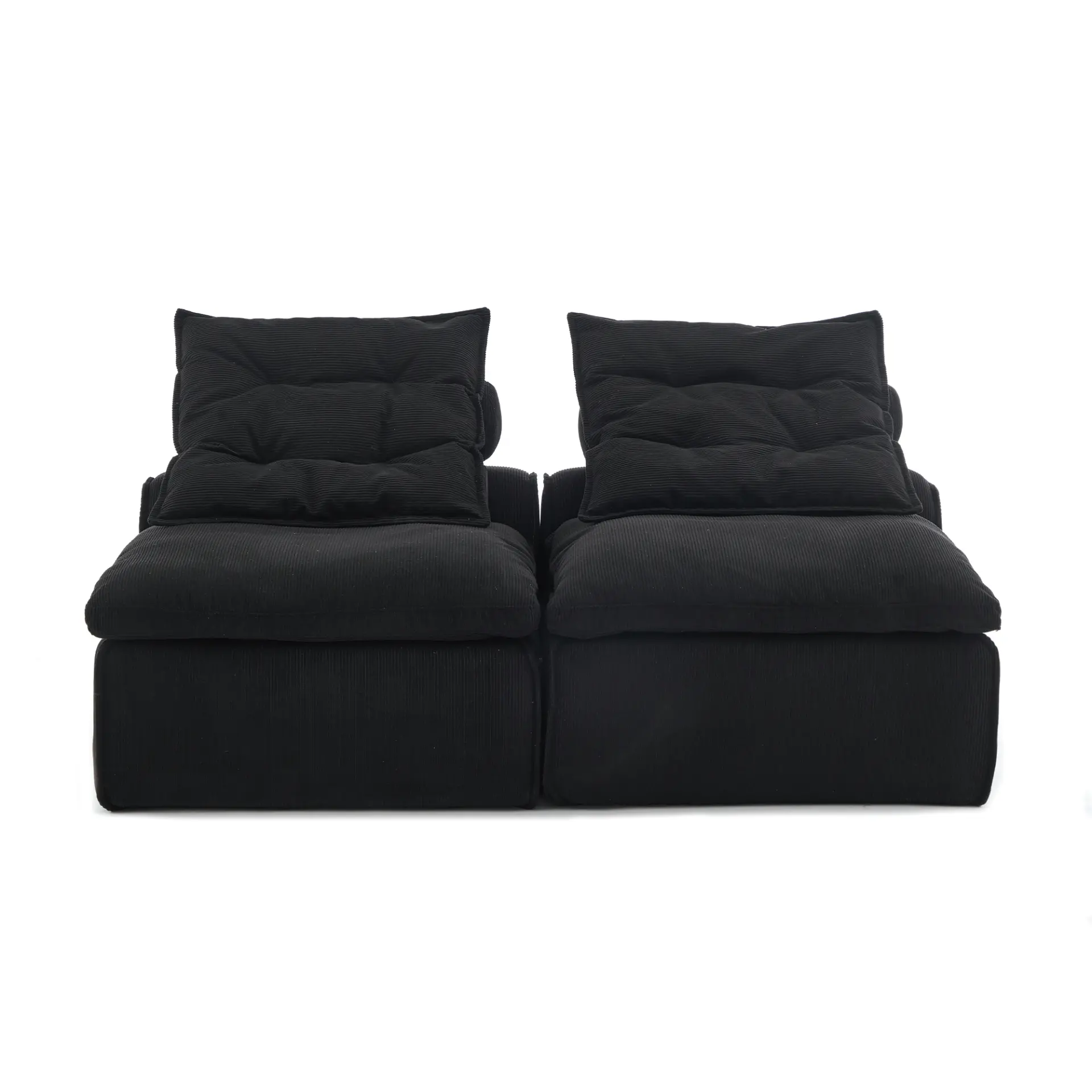 Modular Soft Corduroy DIY Sofa with Neck and Lumbar Pillows for Reading Nook - Image 18