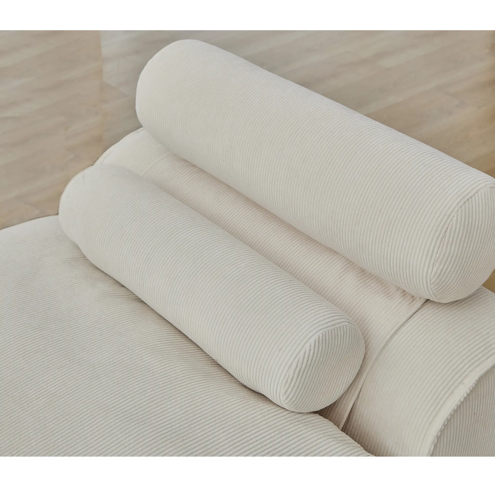 Modular Soft Corduroy DIY Sofa with Neck and Lumbar Pillows for Reading Nook - Image 34