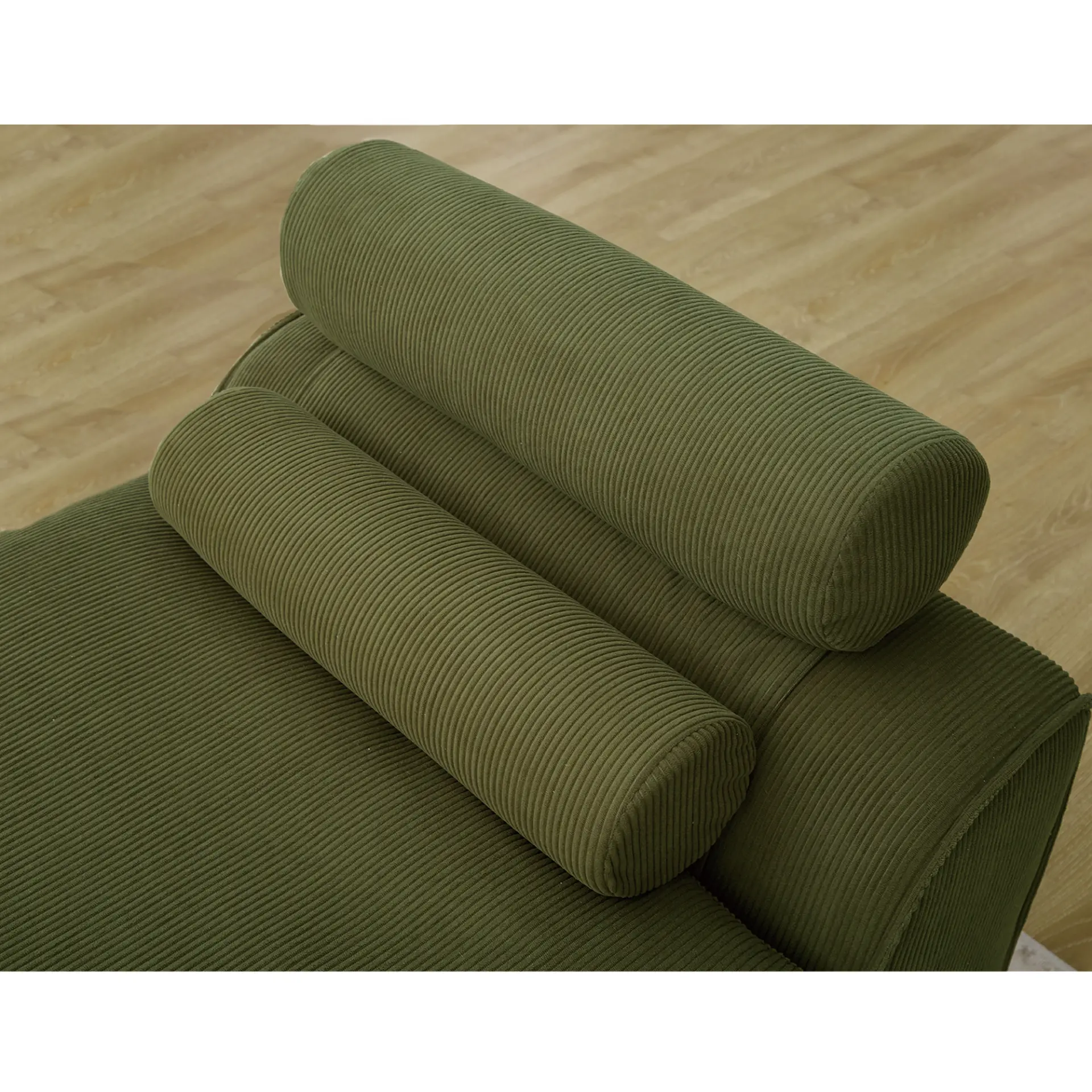 Modular Soft Corduroy DIY Sofa with Neck and Lumbar Pillows for Reading Nook - Image 47