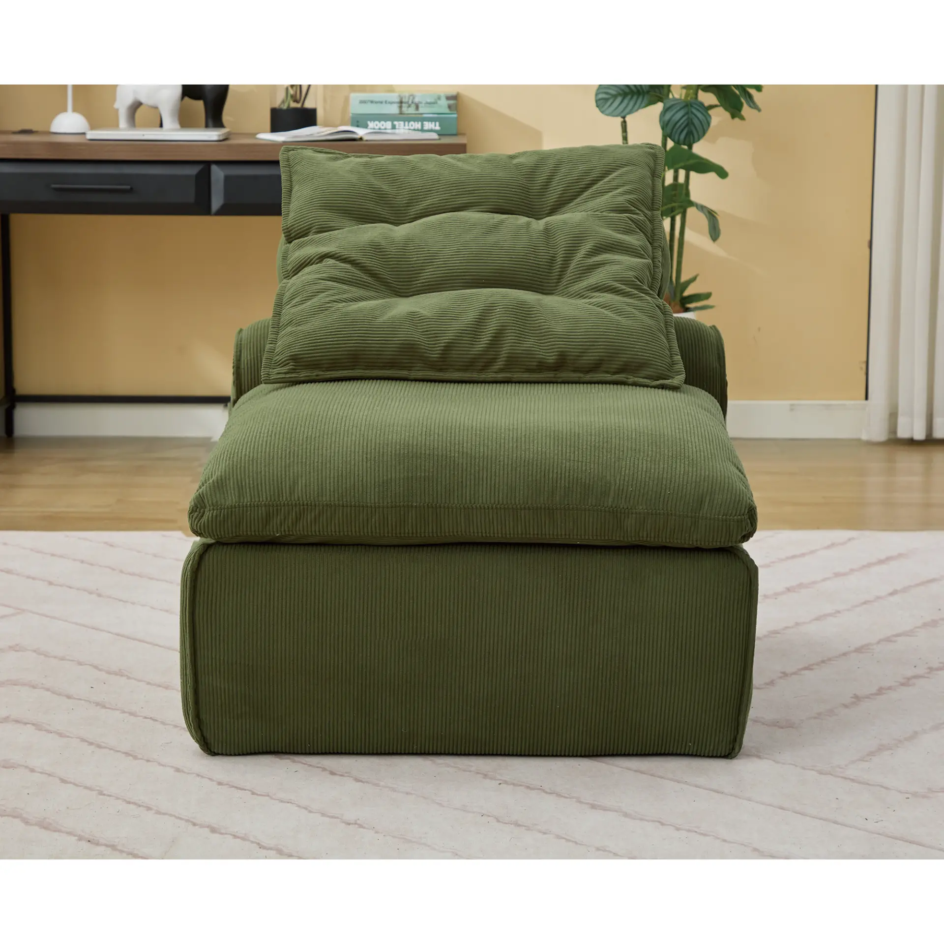 Modular Soft Corduroy DIY Sofa with Neck and Lumbar Pillows for Reading Nook - Image 48
