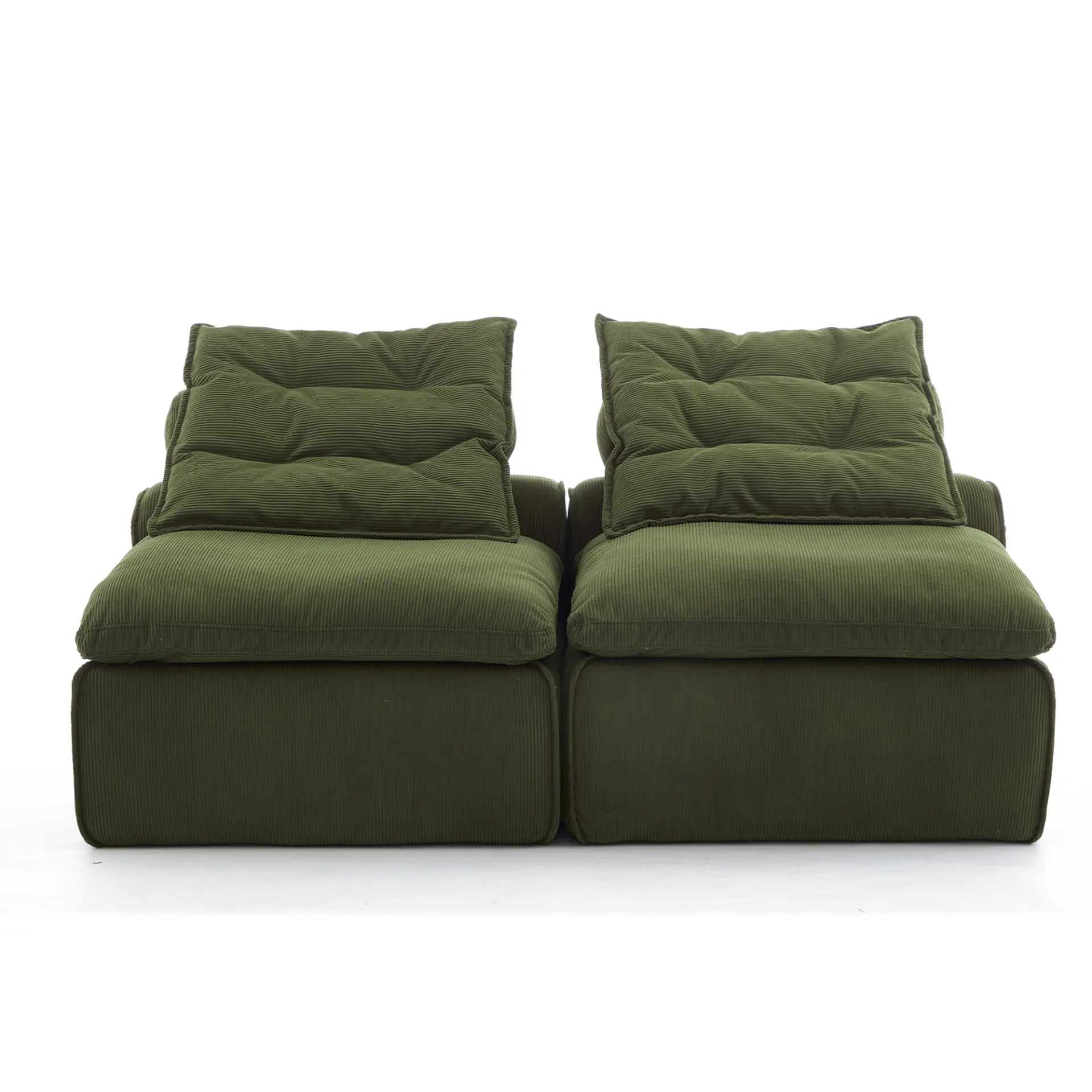 Modular Soft Corduroy DIY Sofa with Neck and Lumbar Pillows for Reading Nook - Image 50