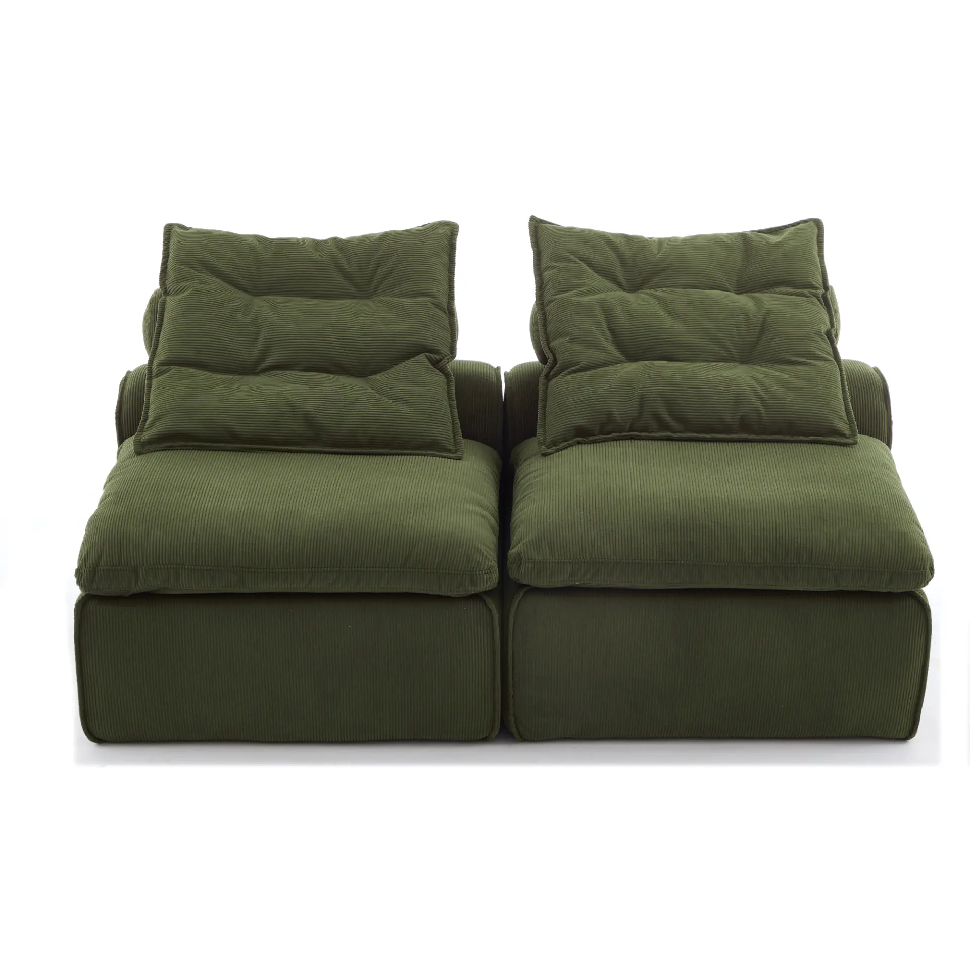 Modular Soft Corduroy DIY Sofa with Neck and Lumbar Pillows for Reading Nook - Image 51