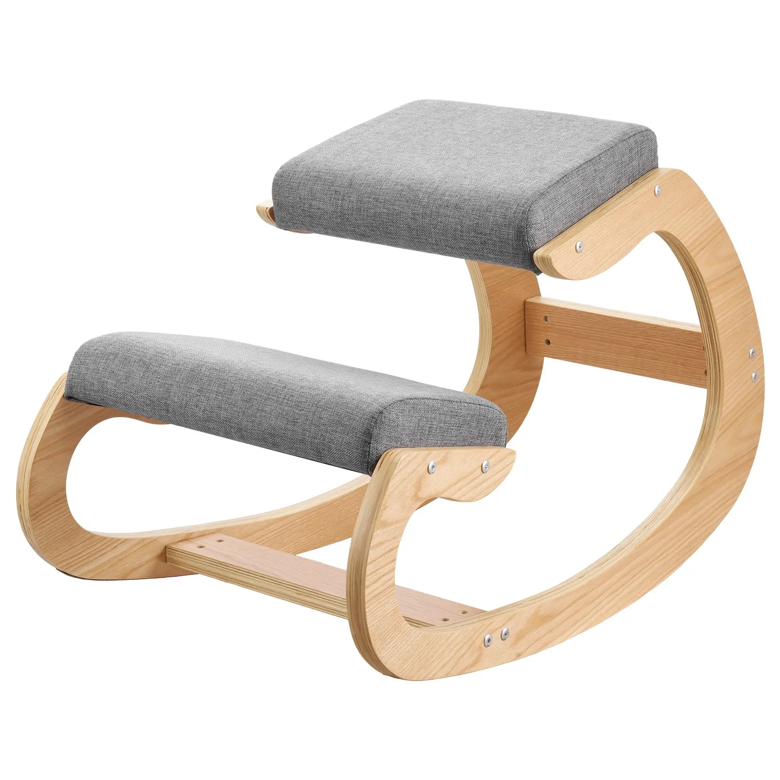 VEVOR Ergonomic Kneeling Chair, Wooden Posture Knee Chair with Thick Foam Cushions and Solid Wood Frame, Adjustable Height, - Image 8