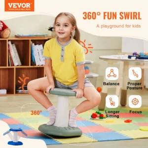 VEVOR Kids Wobble Chair Active Sensory Stool – Ergonomic Movement Chair for Focus, Posture & Calm (Ages 3–7, Green)